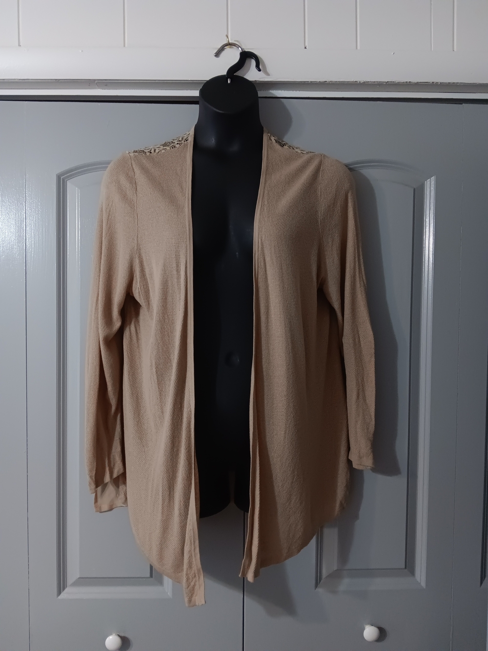 Lane Bryant Beige Open-Front Cardigan